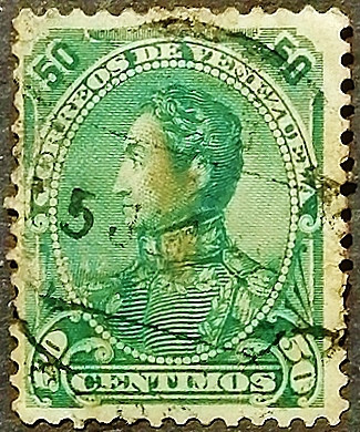 Почтовая марка (50 c.). "Симон Боливар". 1886 год, Венесуэла.