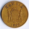 Монета 10 квач. 1992 год, Замбия.