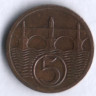 5 геллеров. 1925 год, Чехословакия.