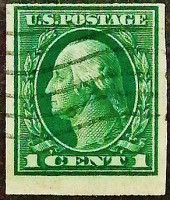Почтовая марка (1 c.). "Джордж Вашингтон". 1912 год, США.