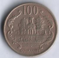 Монета 100 гуарани. 1990 год, Парагвай.
