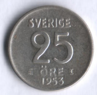 25 эре. 1953 год, Швеция. TS.