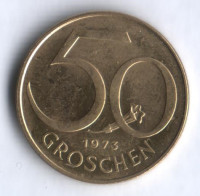 Монета 50 грошей. 1973 год, Австрия.