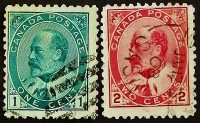 Набор марок (2 шт.). "Король Эдуард VII". 1903 год, Канада.