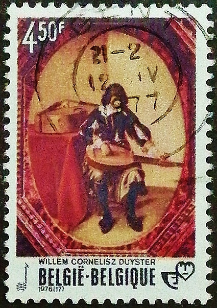 Почтовая марка. «Молодой музыкант», Виллем Корнелиш Дуйстер. 1976 год, Бельгия.