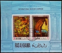 Мини-блок. "Картины из Художественного музея Сан-Паулу". 1968 год, Рас эль-Хайма.