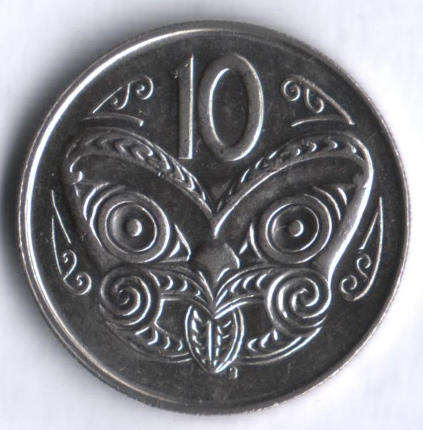 Монета 10 центов. 1988 год, Новая Зеландия.