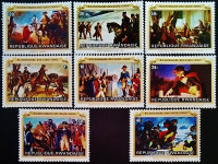 Набор марок (8 шт.). "200 лет независимости США (I)". 1976 год, Руанда.