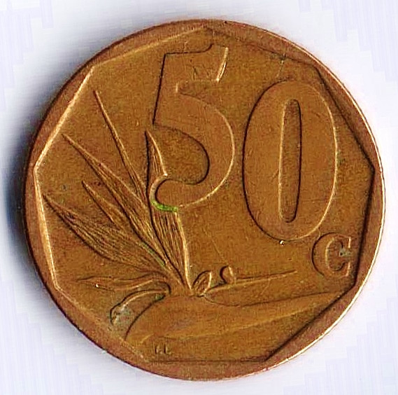 Монета 50 центов. 2014 год, ЮАР. Aforika Borwa - South Africa.