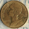 Монета 20 сантимов. 1967 год, Франция.