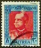Почтовая марка (20 c.). "Король Виктор Эмануил III". 1931 год, Эритрея (Итальянская Администрация).