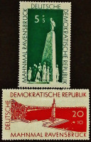 Набор марок (2 шт.). "Мемориалы". 1957 год, ГДР.