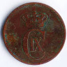 Монета 2 эре. 1874 год, Дания. CS.