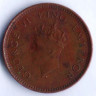 Монета ⅟₂ пайса. 1940(c) год, Британская Индия.
