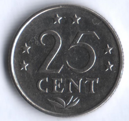 Монета 25 центов. 1980 год, Нидерландские Антильские острова.