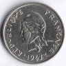 Монета 10 франков. 1967 год, Французская Полинезия.