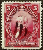Почтовая марка (5 c.). "Президент Хосе М. Урвина". 1925 год, Эквадор.