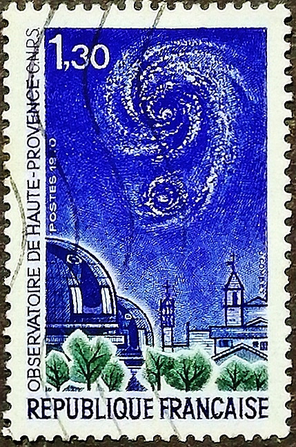 Почтовая марка. "Обсерватория в Верхнем Провансе". 1970 год, Франция. Почтовая марка. "Обсерватория в Верхнем Провансе". 1970 год, Франция.