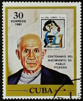 Почтовая марка. "100 лет со дня рождения Пабло Пикассо". 1981 год, Куба.