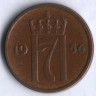 Монета 2 эре. 1956 год, Норвегия.