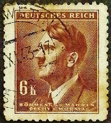 Почтовая марка (6 kr.). "Адольф Гитлер". 1942 год, Богемия и Моравия.