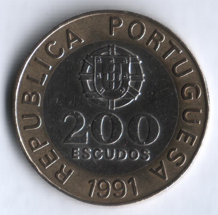 Монета 200 эскудо. 1998 год, Португалия. 