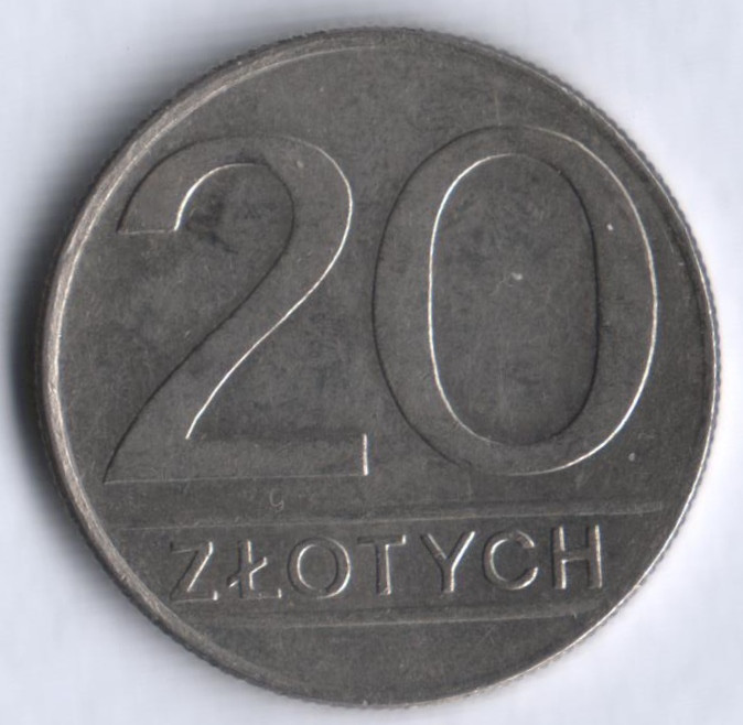 Монета 20 злотых. 1987 год, Польша.