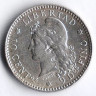 Монета 10 сентаво. 1883 год, Аргентина.