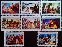 Набор марок (8 шт.). "200 лет независимости США (II)". 1976 год, Руанда.