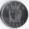 Монета 1 лира. 1991 год, Мальта.