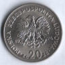 Монета 20 злотых. 1974 год, Польша. Марцелий Новотко.