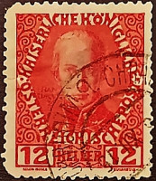 Почтовая марка (12 h.). "Император Франц I". 1913 год, Австрия.