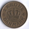 Монета 1 крона. 1929 год, Дания. N;GJ.