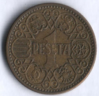 Монета 1 песета. 1944 год, Испания.