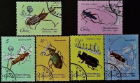Набор почтовых марок (6 шт.). "Насекомые Кубы". 1980 год, Куба.