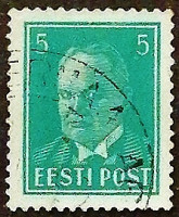 Почтовая марка (5 s.). "Константин Пятс". 1936 год, Эстония.
