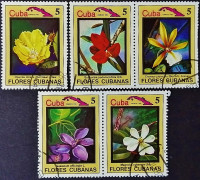 Набор почтовых марок (5 шт.). "Цветы Кубы". 1983 год, Куба.