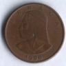 Монета 1 сентесимо. 1996 год, Панама.