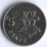 5 центов. 1977 год, Соломоновы острова.