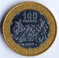 Монета 100 франков. 2019 год, Центрально-Африканские Штаты.