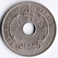 Монета 1 пенни. 1936 год, Британская Западная Африка.