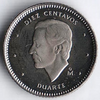 Монета 10 сентаво. 1984(Mo) год, Доминиканская Республика. Proof.