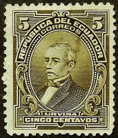 Марка почтовая (5 c.). "Президент Хосе М. Урвина". 1928 год, Эквадор.