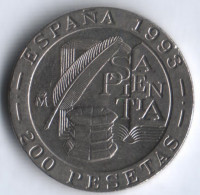 Монета 200 песет. 1993 год, Испания. Хуан Луис Вивес.