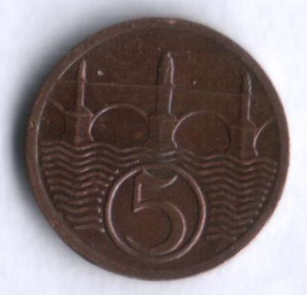 5 геллеров. 1930 год, Чехословакия.