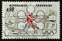Марка почтовая. "Зимние Олимпийские Игры, Саппоро-1972". 1972 год, Франция.