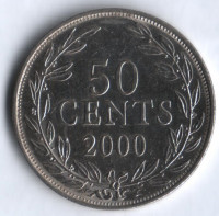 Монета 50 центов. 2000 год, Либерия.