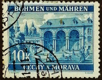 Почтовая марка (10 kr.). "Прага". 1940 год, Богемия и Моравия.