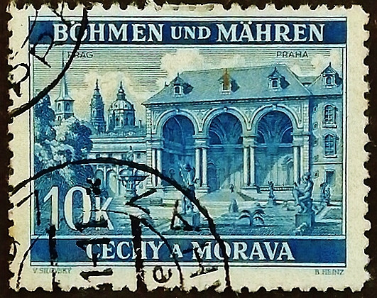 Почтовая марка (10 kr.). "Прага". 1940 год, Богемия и Моравия.