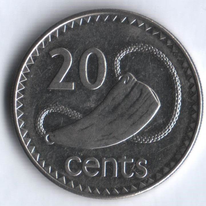 20 центов. 1998 год, Фиджи.